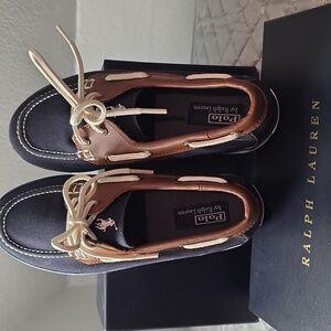 Polo by Ralph Lauren Men's/womens Black and Tan Boat Shoes